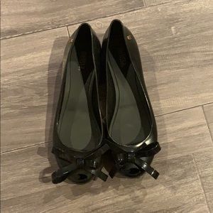 Melissa black bow jelly shoes